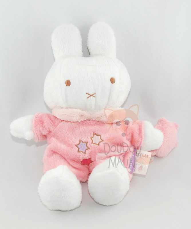 Miffy baby comforter rabbit white pink star 